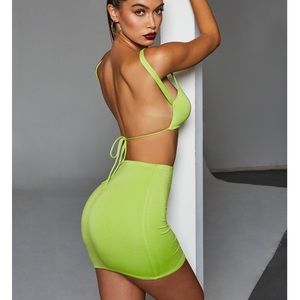OH POLLY LIME GREEN SKIRT SET